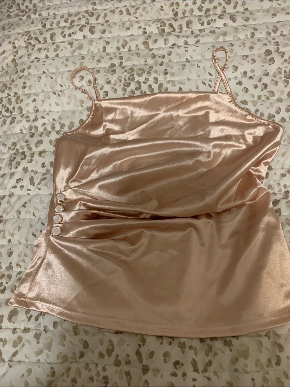 SHEIN Satin Spaghetti-Strap Cami in Rose Gold